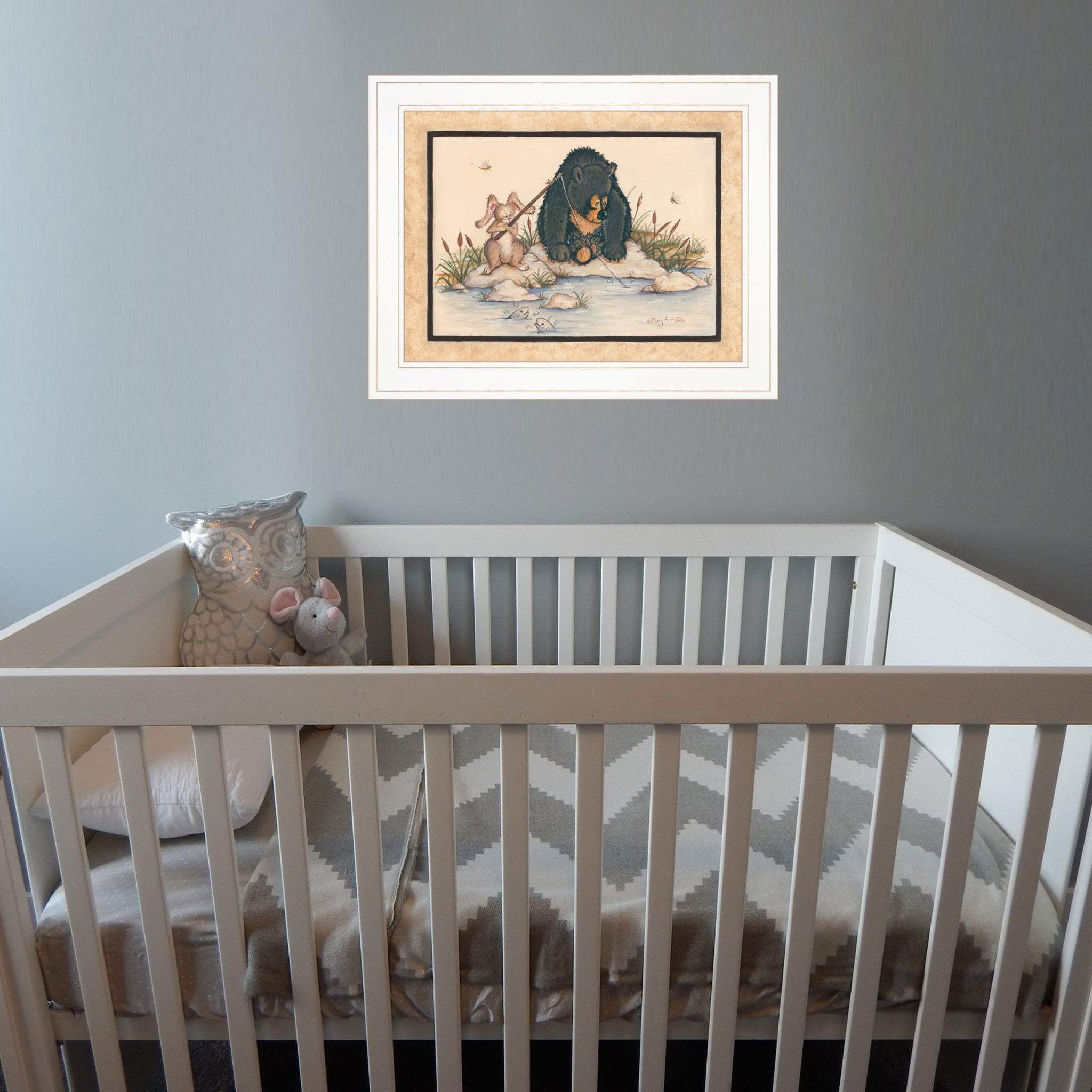 Gone Fishing 1 White Framed Print Wall Art - Homeroots - Flyclothing LLC