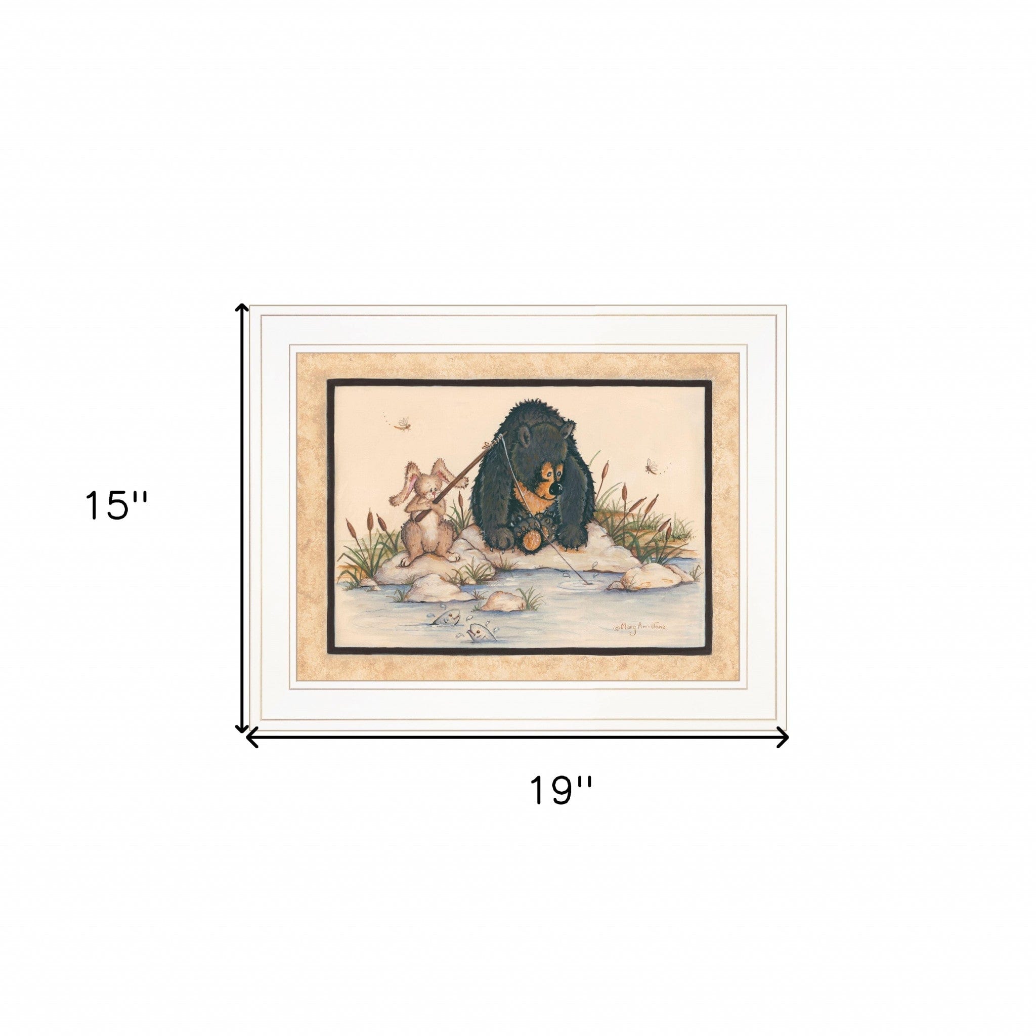 Gone Fishing 1 White Framed Print Wall Art - Homeroots