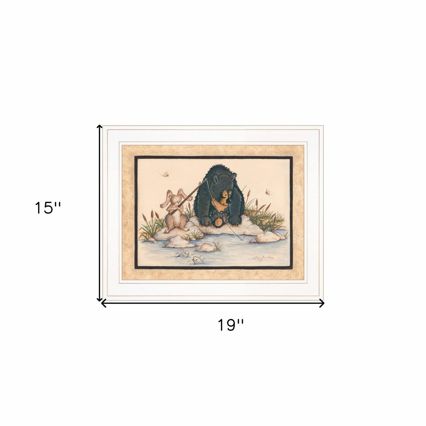 Gone Fishing 1 White Framed Print Wall Art - Homeroots - Flyclothing LLC