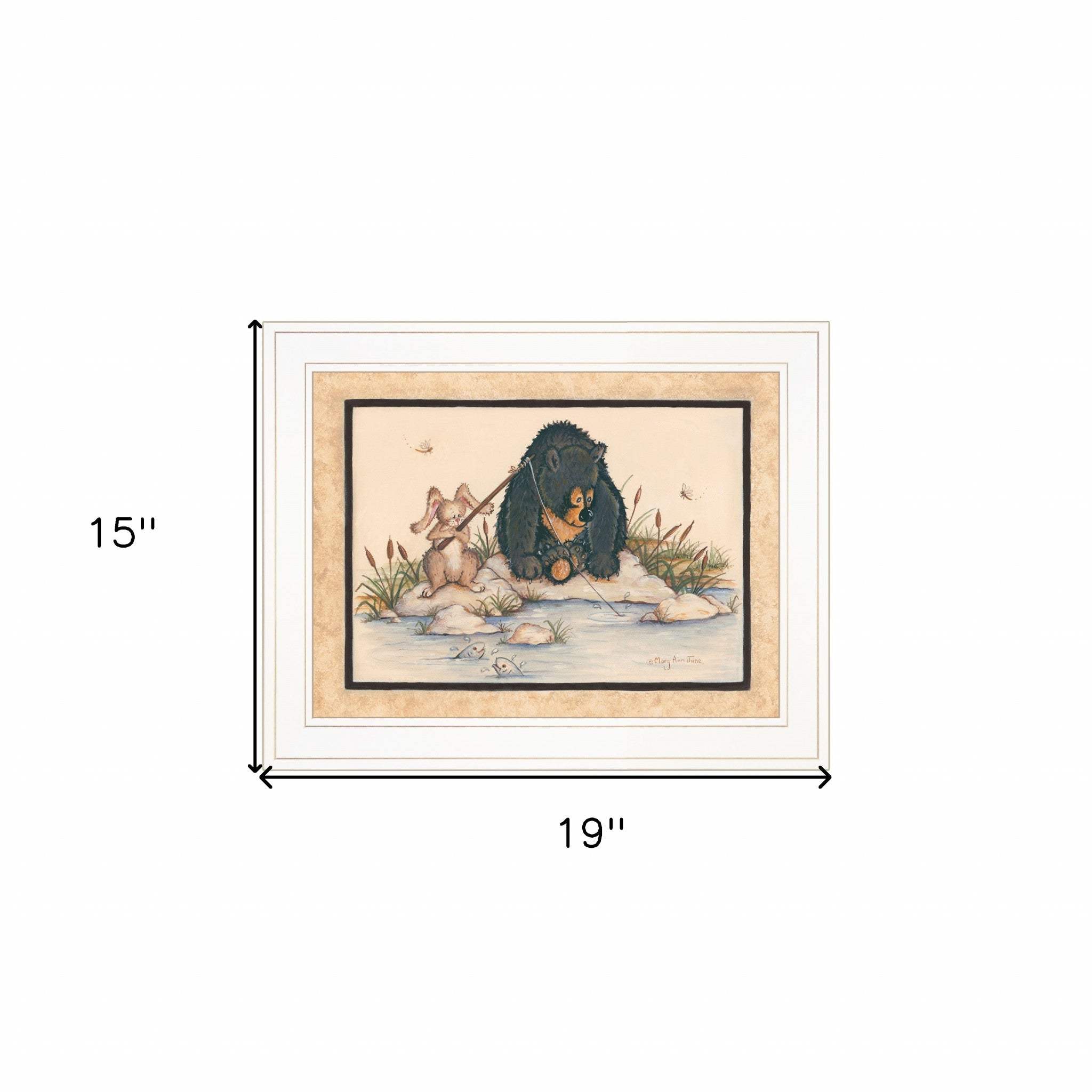 Gone Fishing 1 White Framed Print Wall Art - Homeroots - Flyclothing LLC