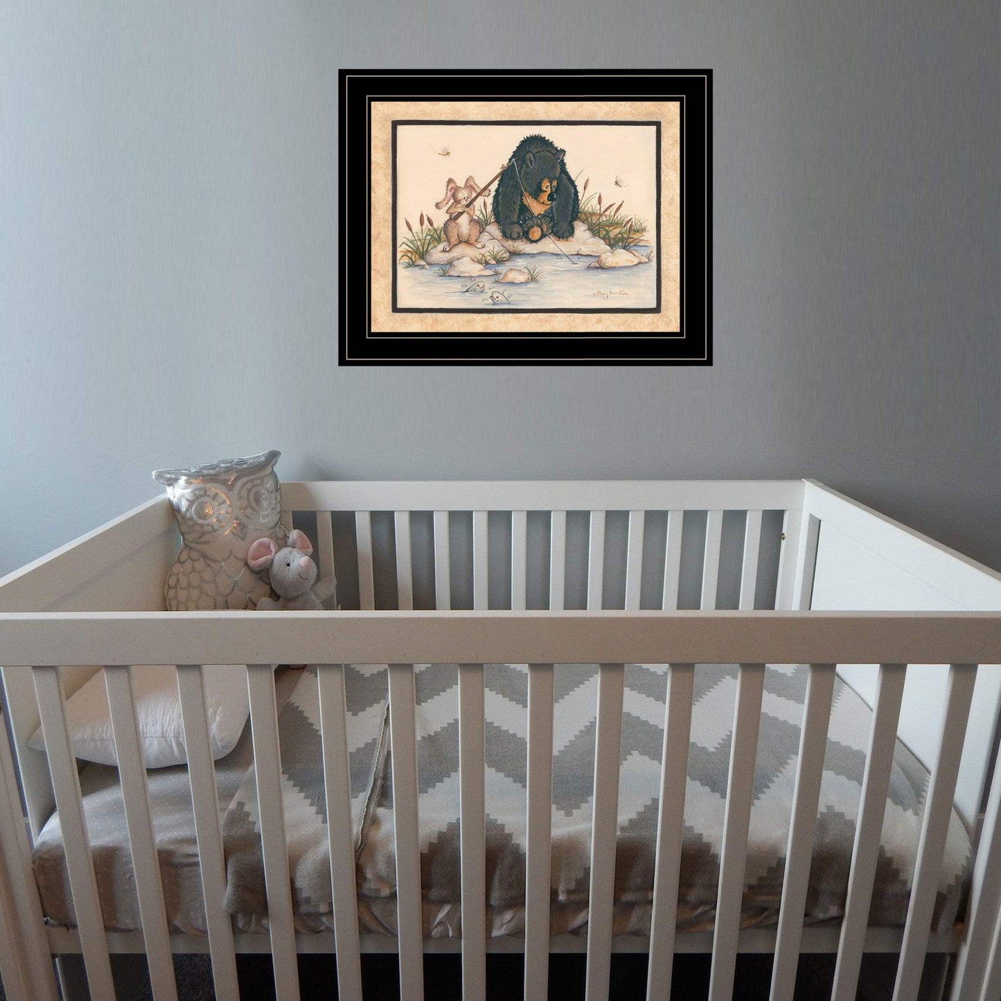 Gone Fishing 2 Black Framed Print Wall Art - Homeroots - Flyclothing LLC