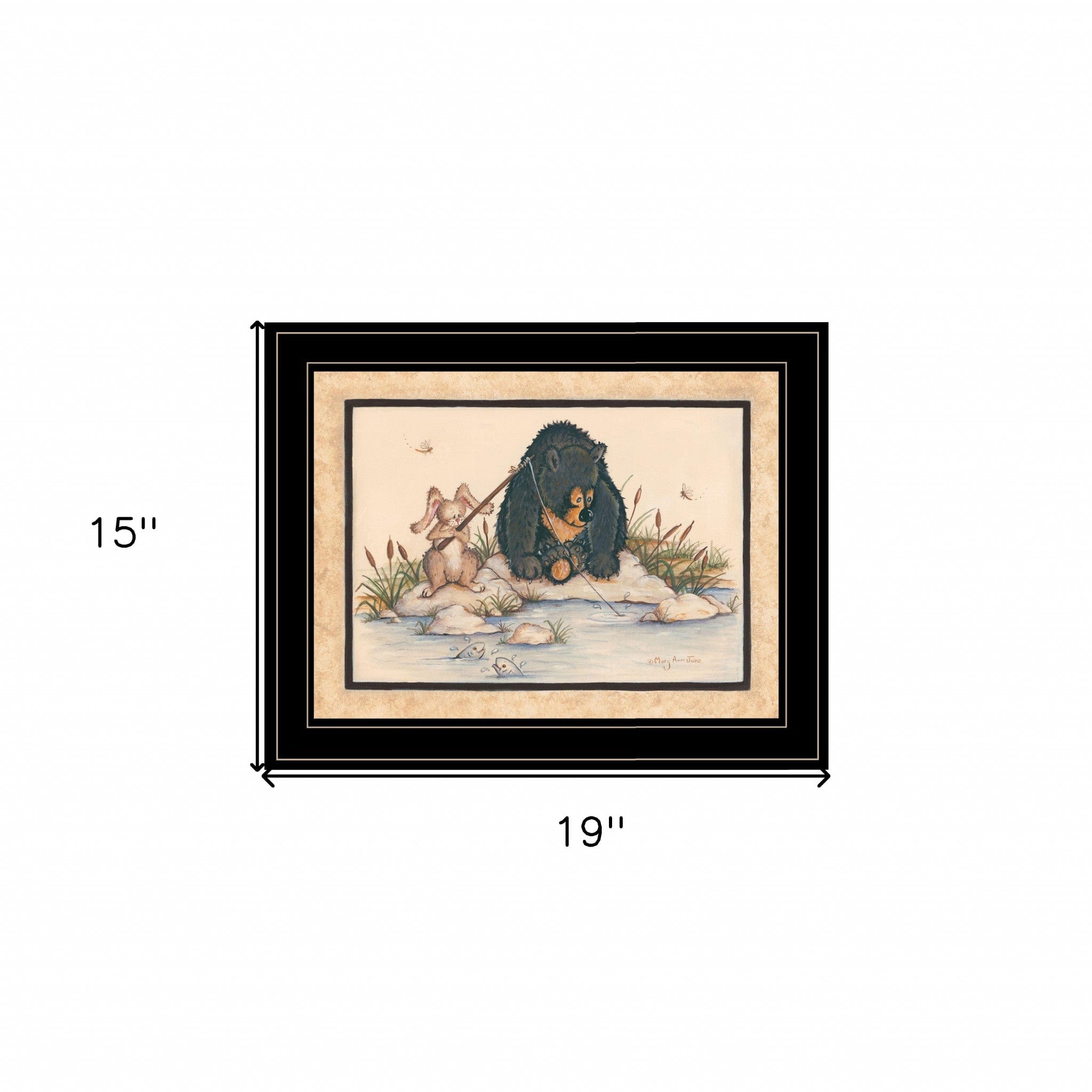 Gone Fishing 2 Black Framed Print Wall Art - Homeroots