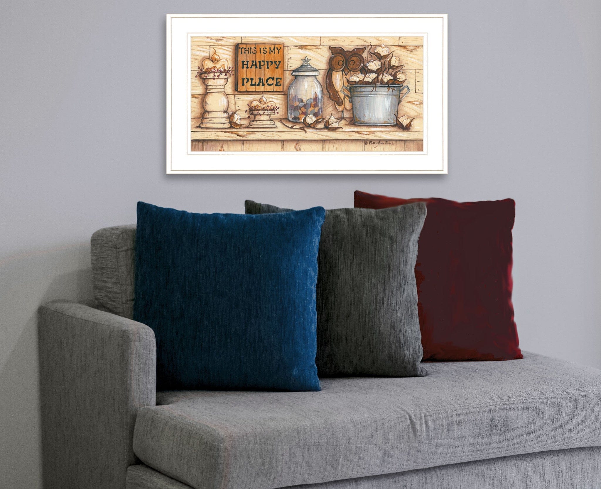My Happy Place 1 White Framed Print Wall Art - Homeroots