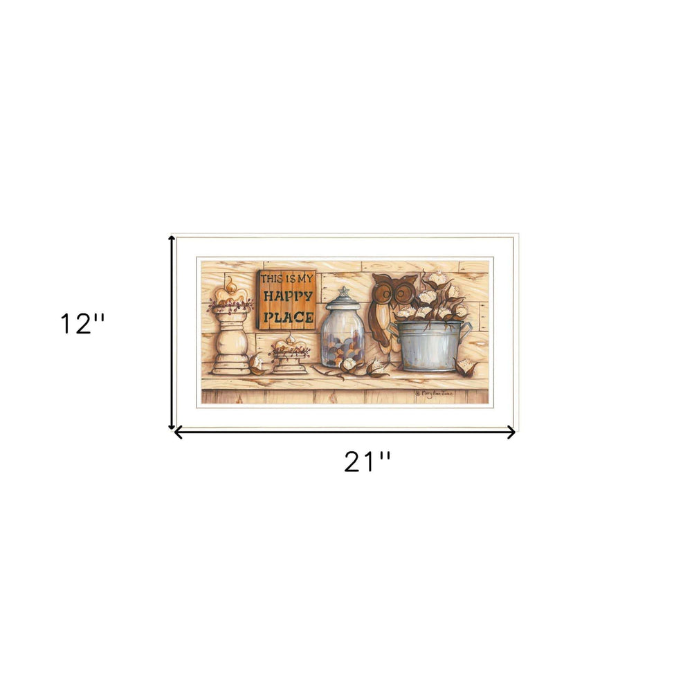 My Happy Place 1 White Framed Print Wall Art - Homeroots - Flyclothing LLC