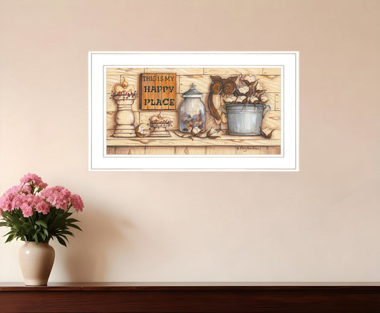 My Happy Place 1 White Framed Print Wall Art - Homeroots