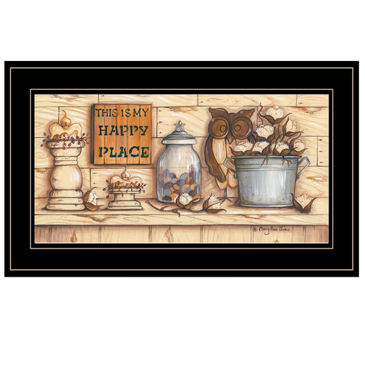 My Happy Place 2 Black Framed Print Wall Art - Homeroots