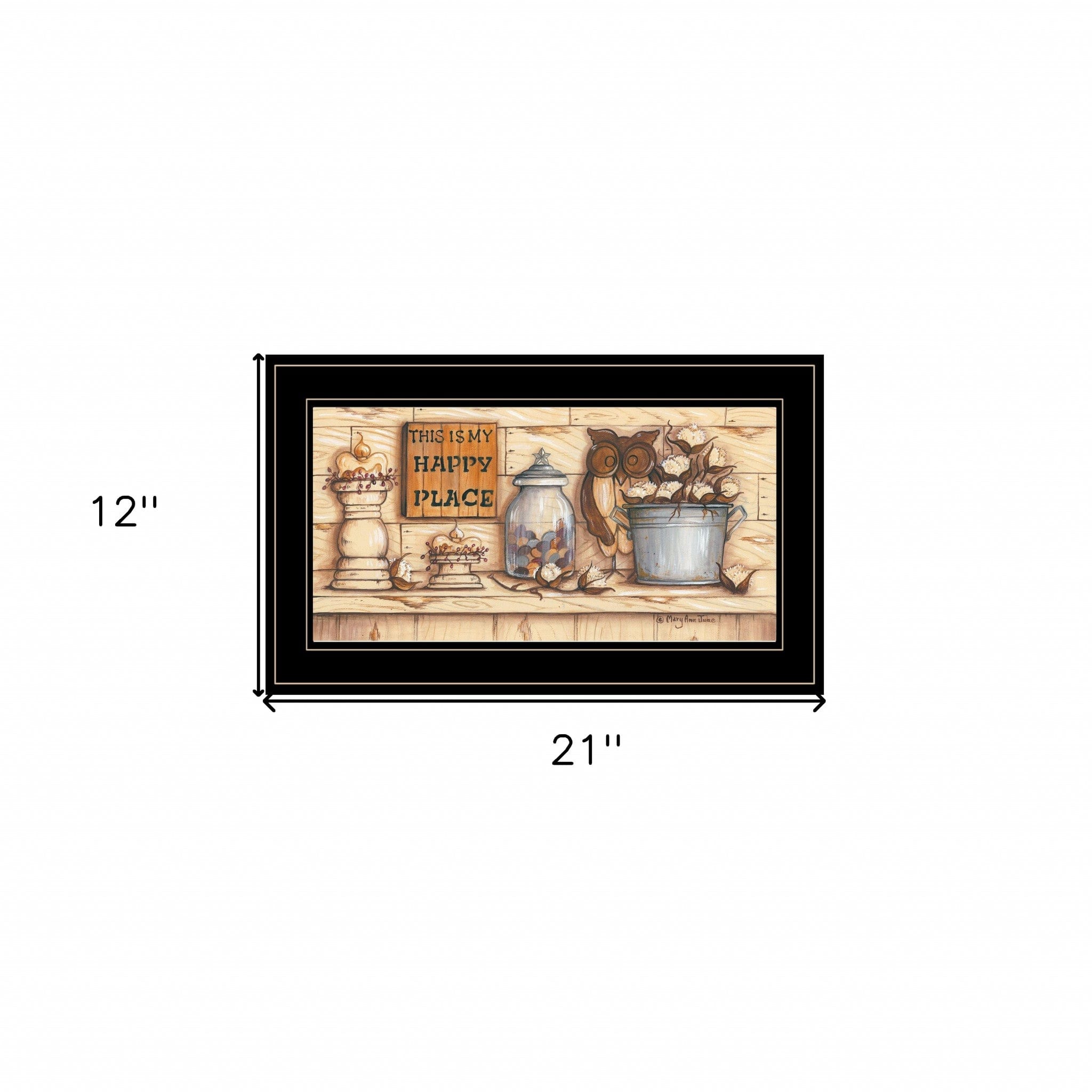 My Happy Place 2 Black Framed Print Wall Art - Homeroots