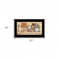 My Happy Place 2 Black Framed Print Wall Art - Homeroots