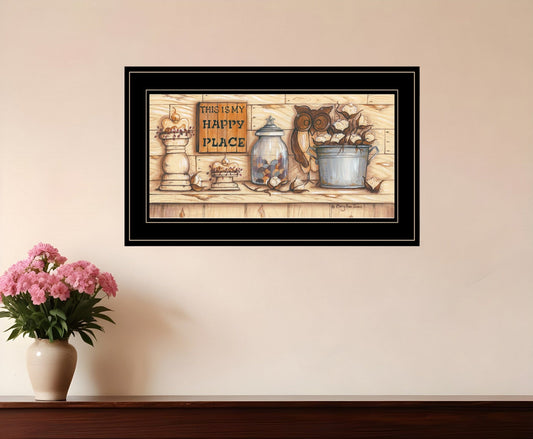 My Happy Place 2 Black Framed Print Wall Art - Homeroots