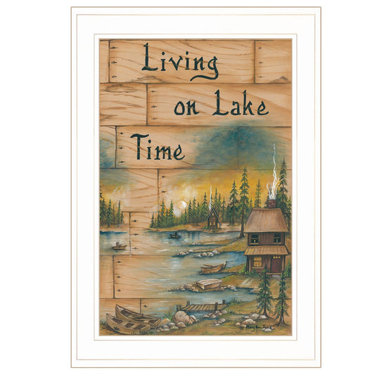 Living On The Lake 1 White Framed Print Wall Art - Homeroots