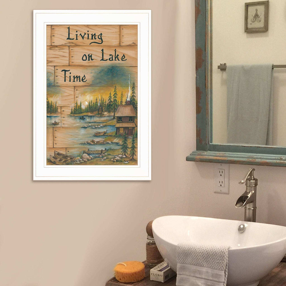 Living On The Lake 1 White Framed Print Wall Art - Homeroots - Flyclothing LLC