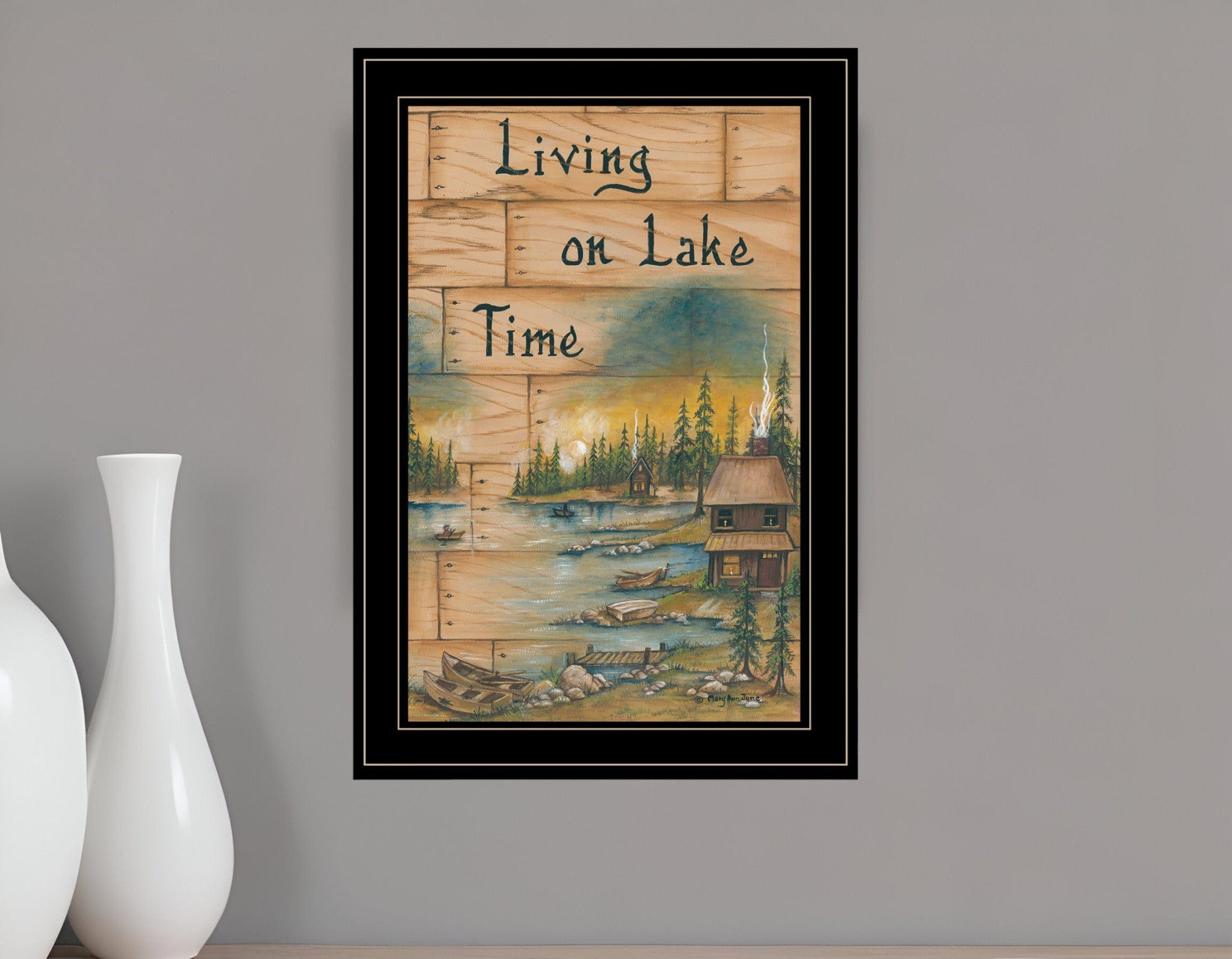 Living On The Lake 2 Black Framed Print Wall Art - Homeroots