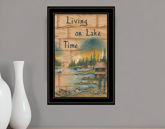 Living On The Lake 2 Black Framed Print Wall Art - Homeroots