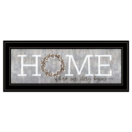 Home Where Our Story Begins Black Framed Print Wall Art - Homeroots - Flyclothing LLC