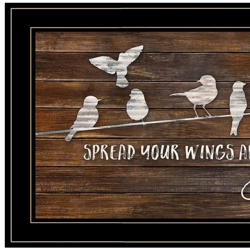 Spread Your Wings and Fly 2 Black Framed Print Wall Art - Homeroots - Flyclothing LLC