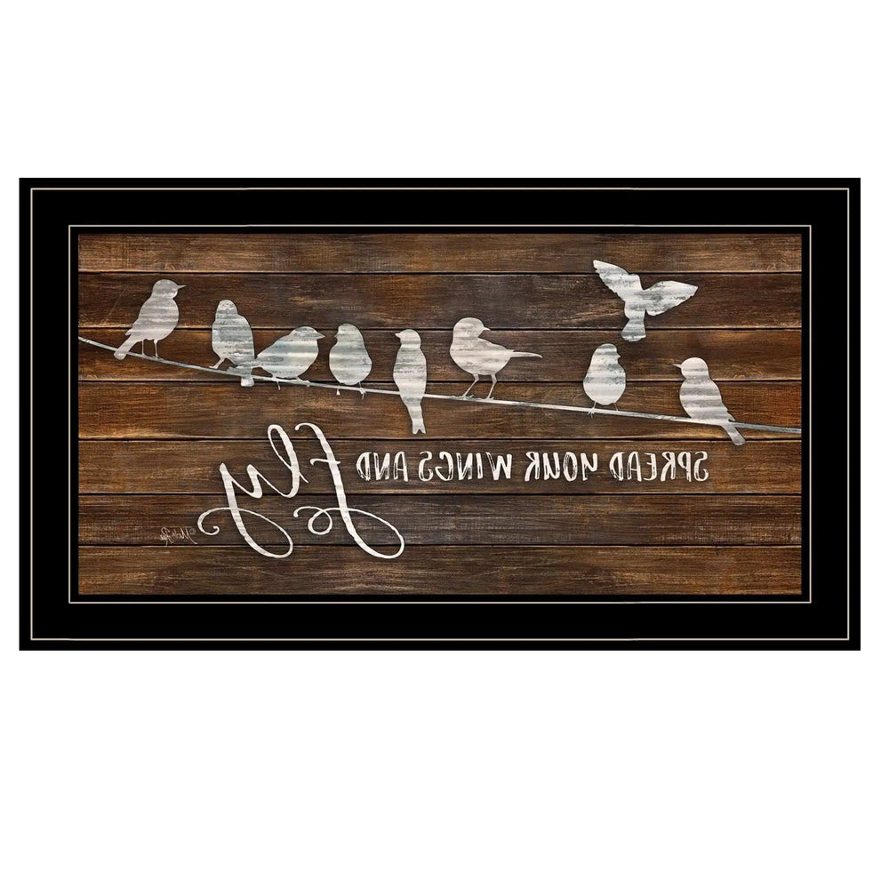 Spread Your Wings and Fly 2 Black Framed Print Wall Art - Homeroots - Flyclothing LLC