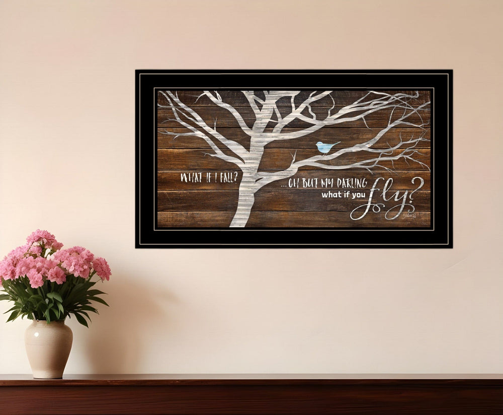 What if You Fly 2 Black Framed Print Wall Art - Homeroots