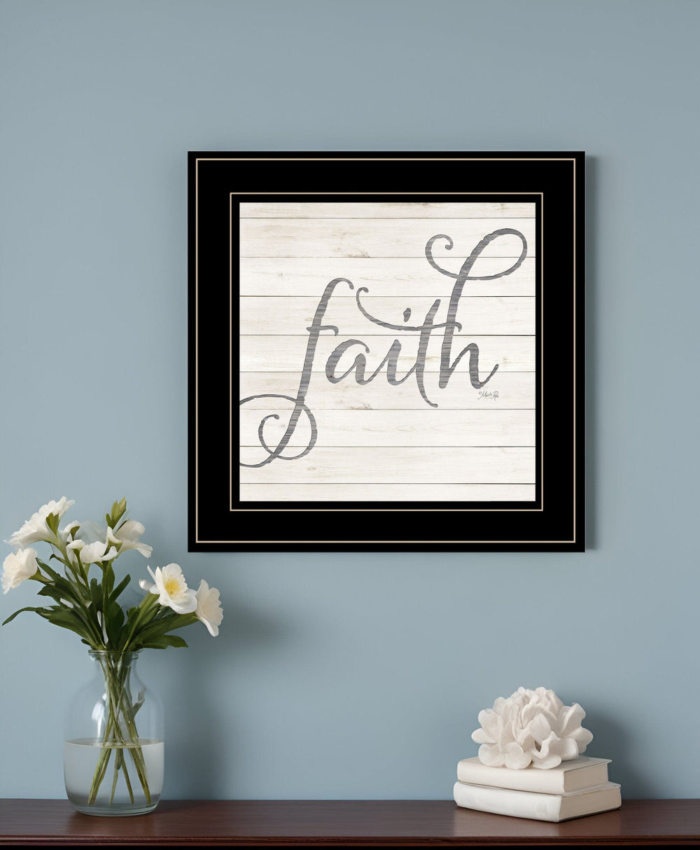 Simple Words Faith 2 Black Framed Print Wall Art - Homeroots