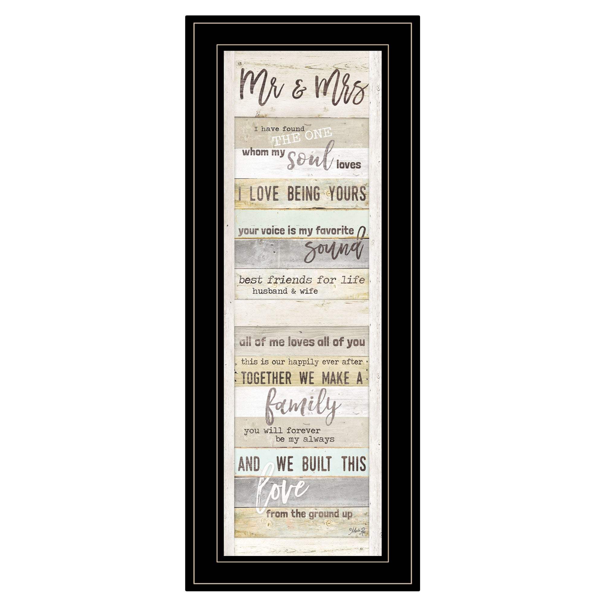 Mr and Mrs 1 Black Framed Print Wall Art - Homeroots - Flyclothing LLC
