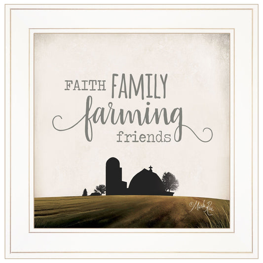 Faith Family Farming Friends 1 White Framed Print Wall Art - Homeroots
