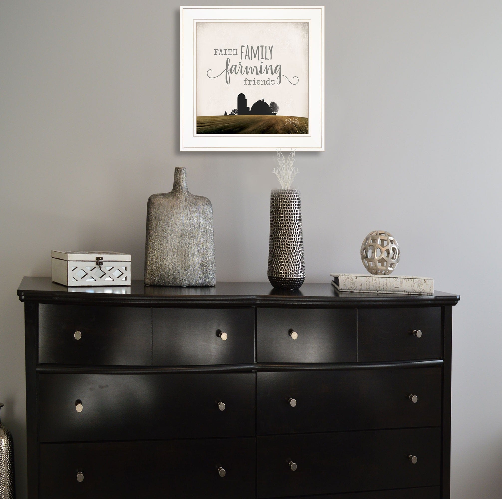 Faith Family Farming Friends 1 White Framed Print Wall Art - Homeroots