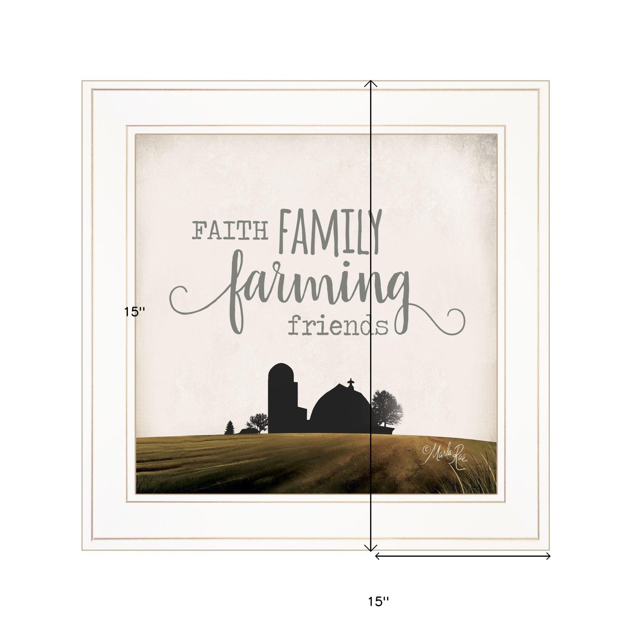 Faith Family Farming Friends 1 White Framed Print Wall Art - Homeroots