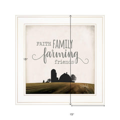 Faith Family Farming Friends 1 White Framed Print Wall Art - Homeroots
