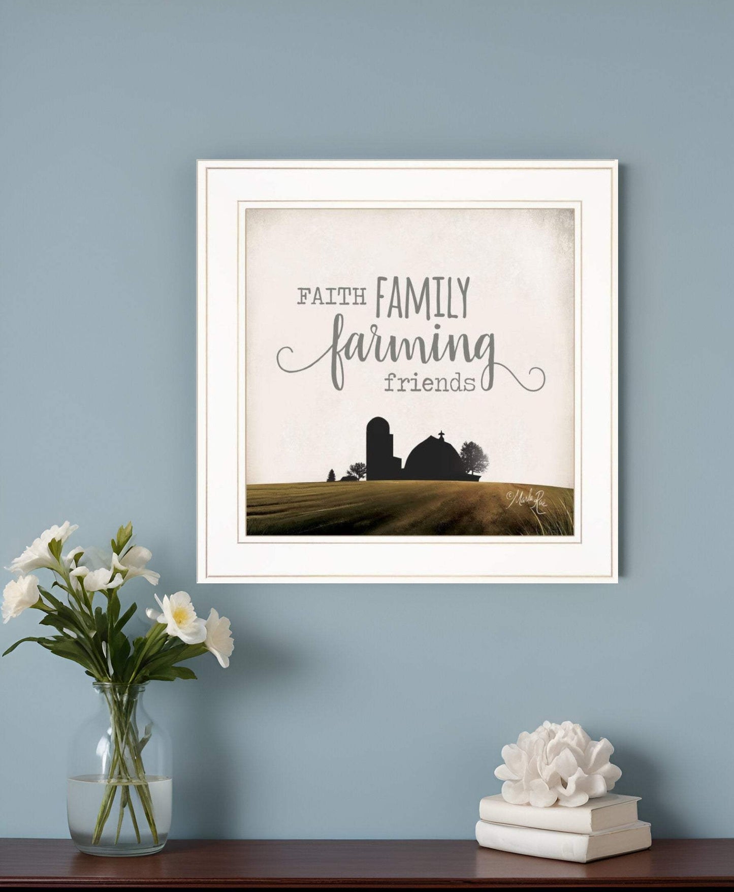 Faith Family Farming Friends 1 White Framed Print Wall Art - Homeroots - Flyclothing LLC