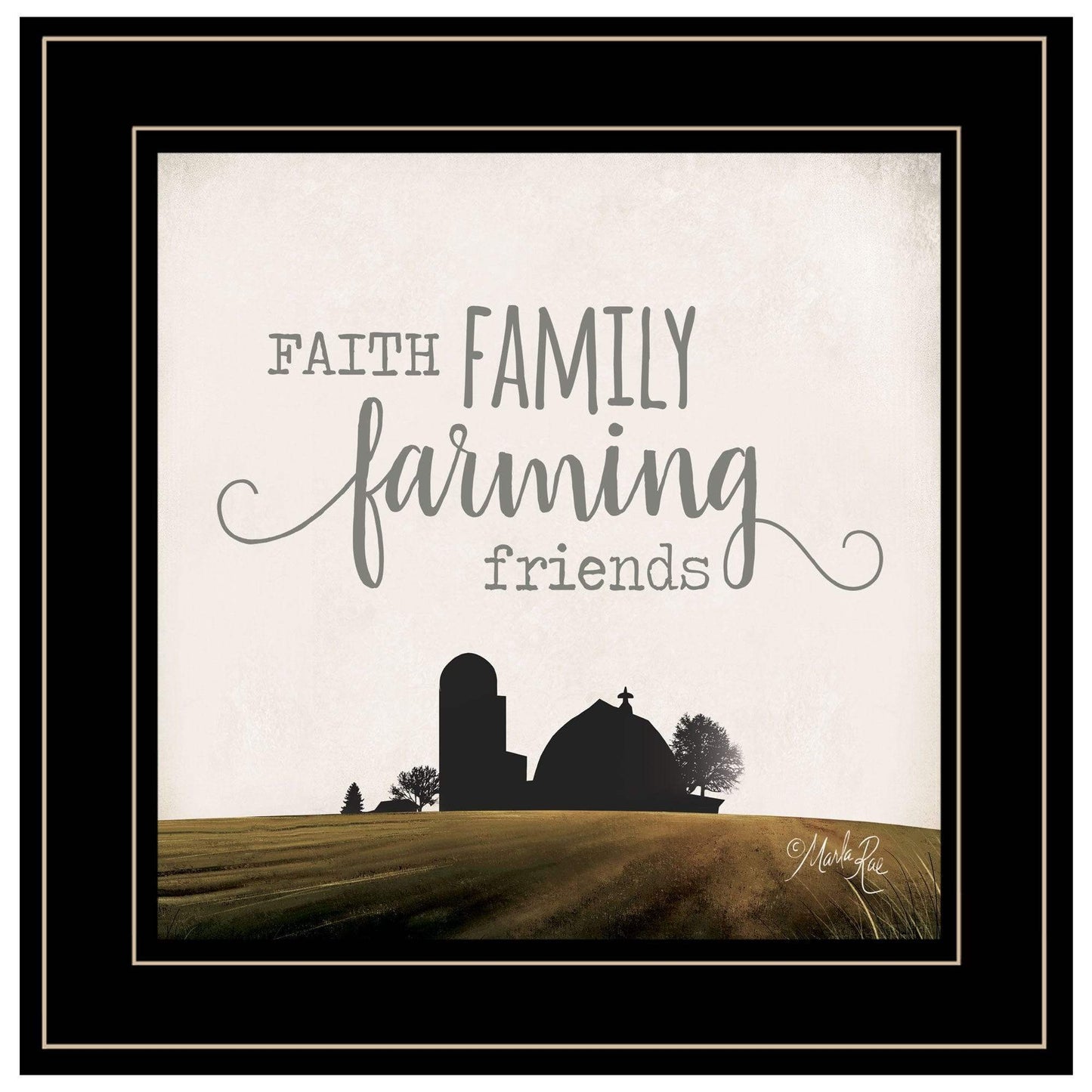 Faith Family Farming Friends 2 Black Framed Print Wall Art - Homeroots - Flyclothing LLC