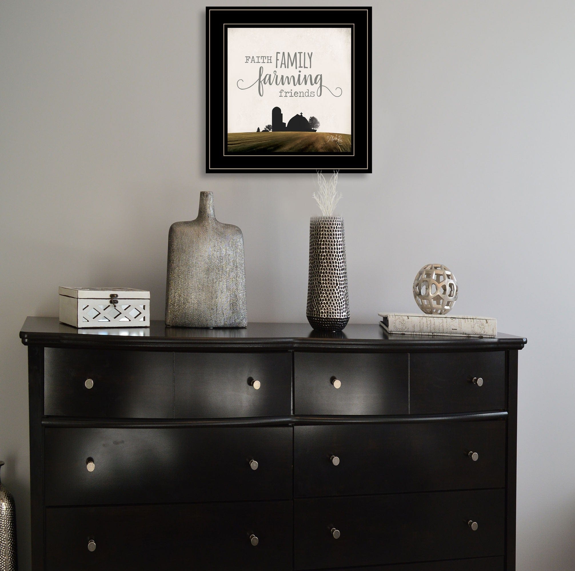 Faith Family Farming Friends 2 Black Framed Print Wall Art - Homeroots
