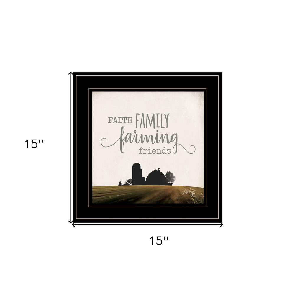 Faith Family Farming Friends 2 Black Framed Print Wall Art - Homeroots - Flyclothing LLC