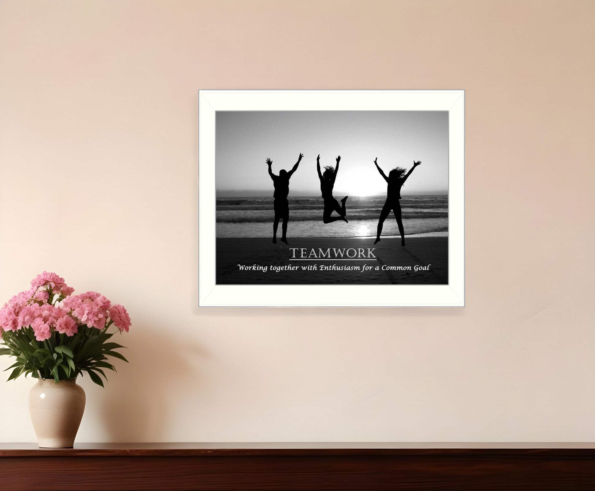 Teamwork 6 White Framed Print Wall Art - Homeroots - Flyclothing LLC