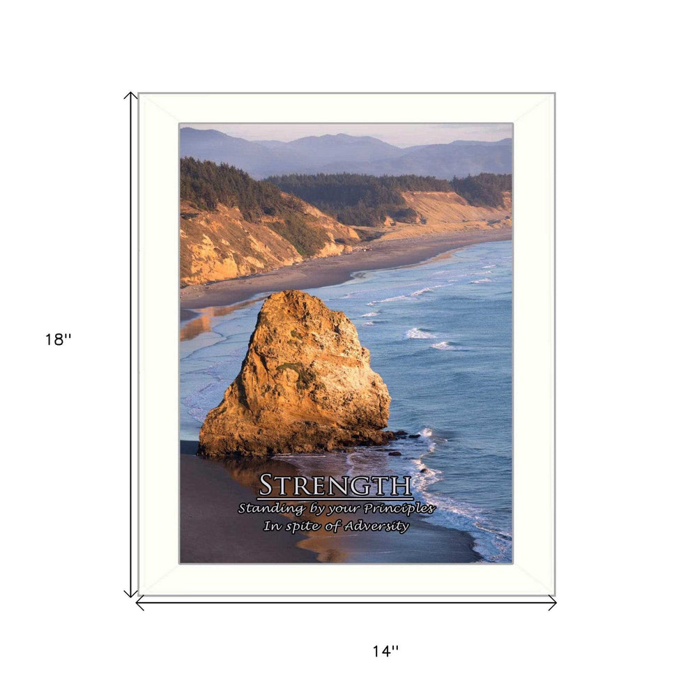 Strength 5 White Framed Print Wall Art - Homeroots - Flyclothing LLC