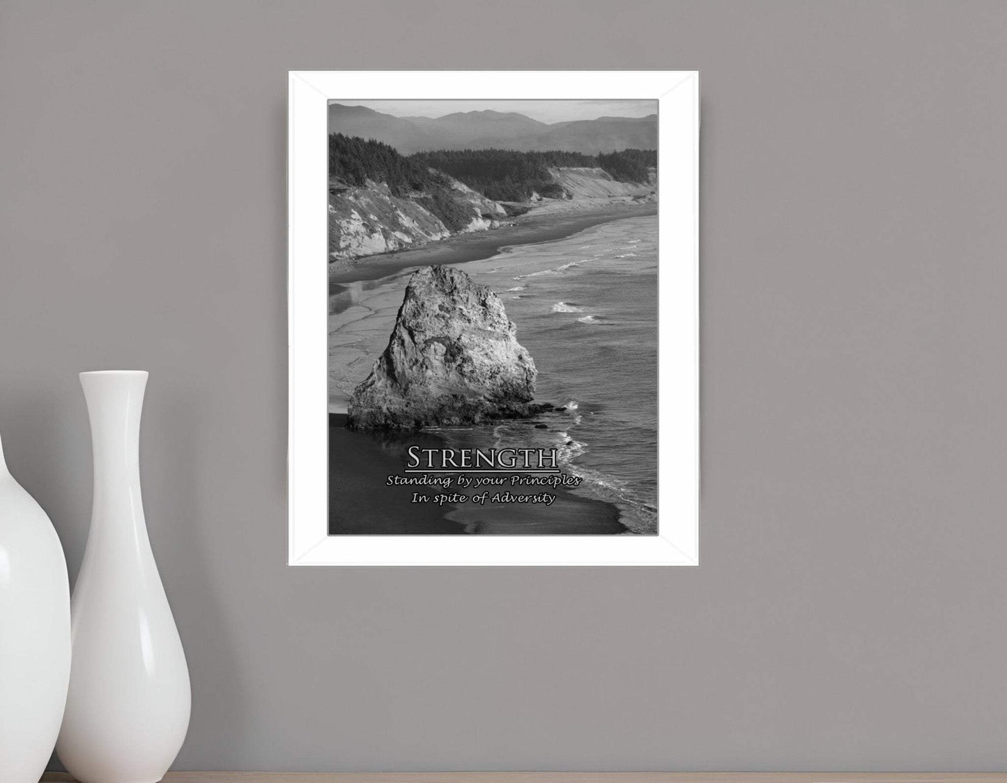 Strength 7 White Framed Print Wall Art - Homeroots - Flyclothing LLC