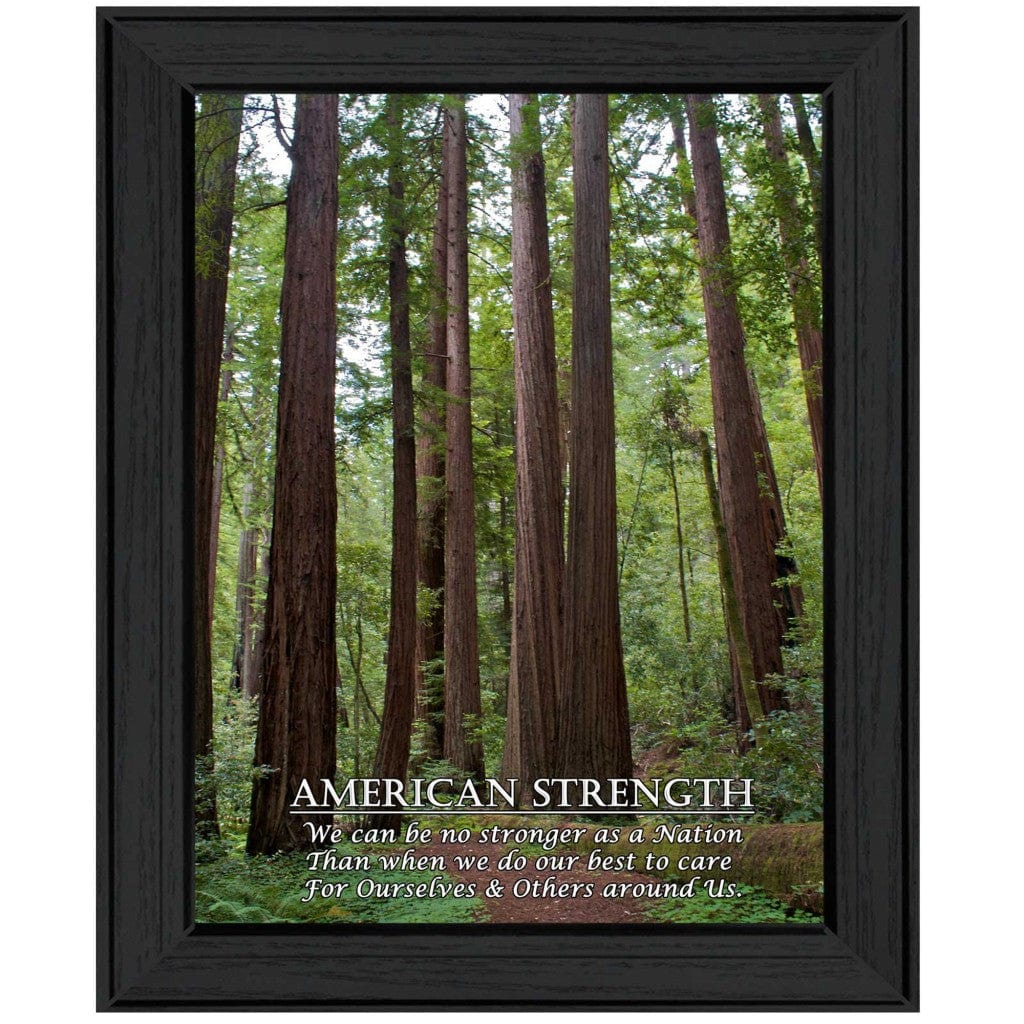 American Strength 3 Black Framed Print Wall Art - Homeroots
