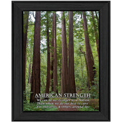 American Strength 3 Black Framed Print Wall Art - Homeroots