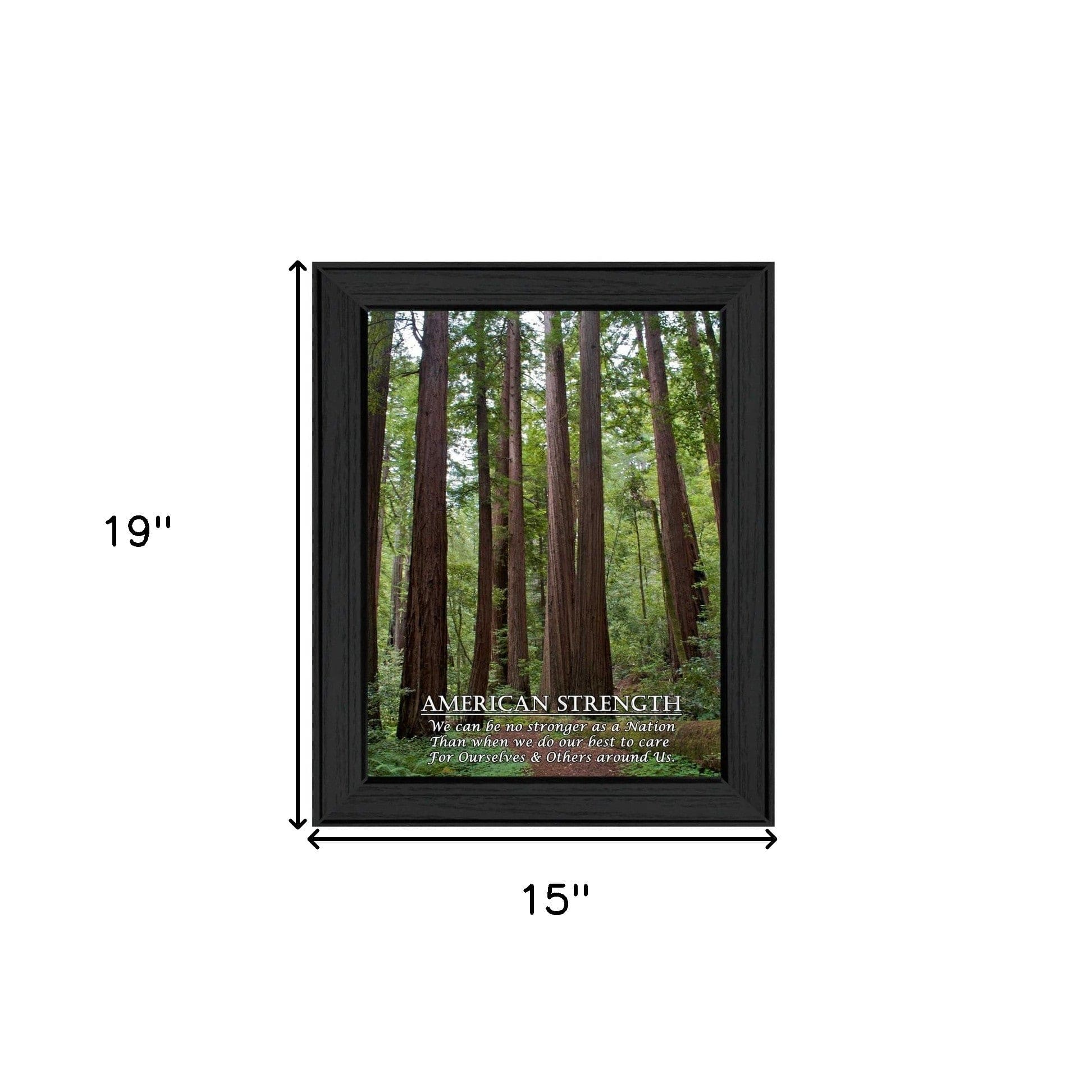 American Strength 3 Black Framed Print Wall Art - Homeroots