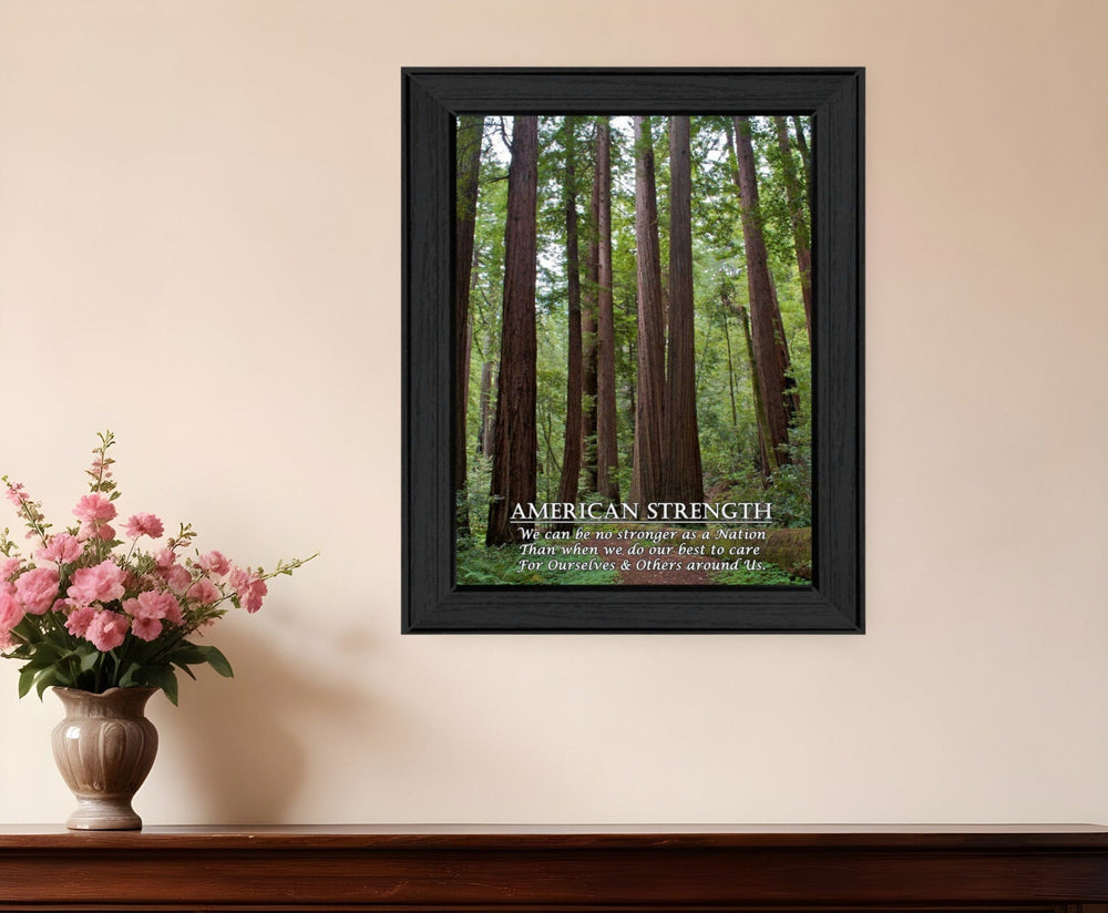 American Strength 3 Black Framed Print Wall Art - Homeroots