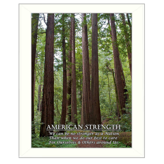 American Strength 4 White Framed Print Wall Art - Homeroots