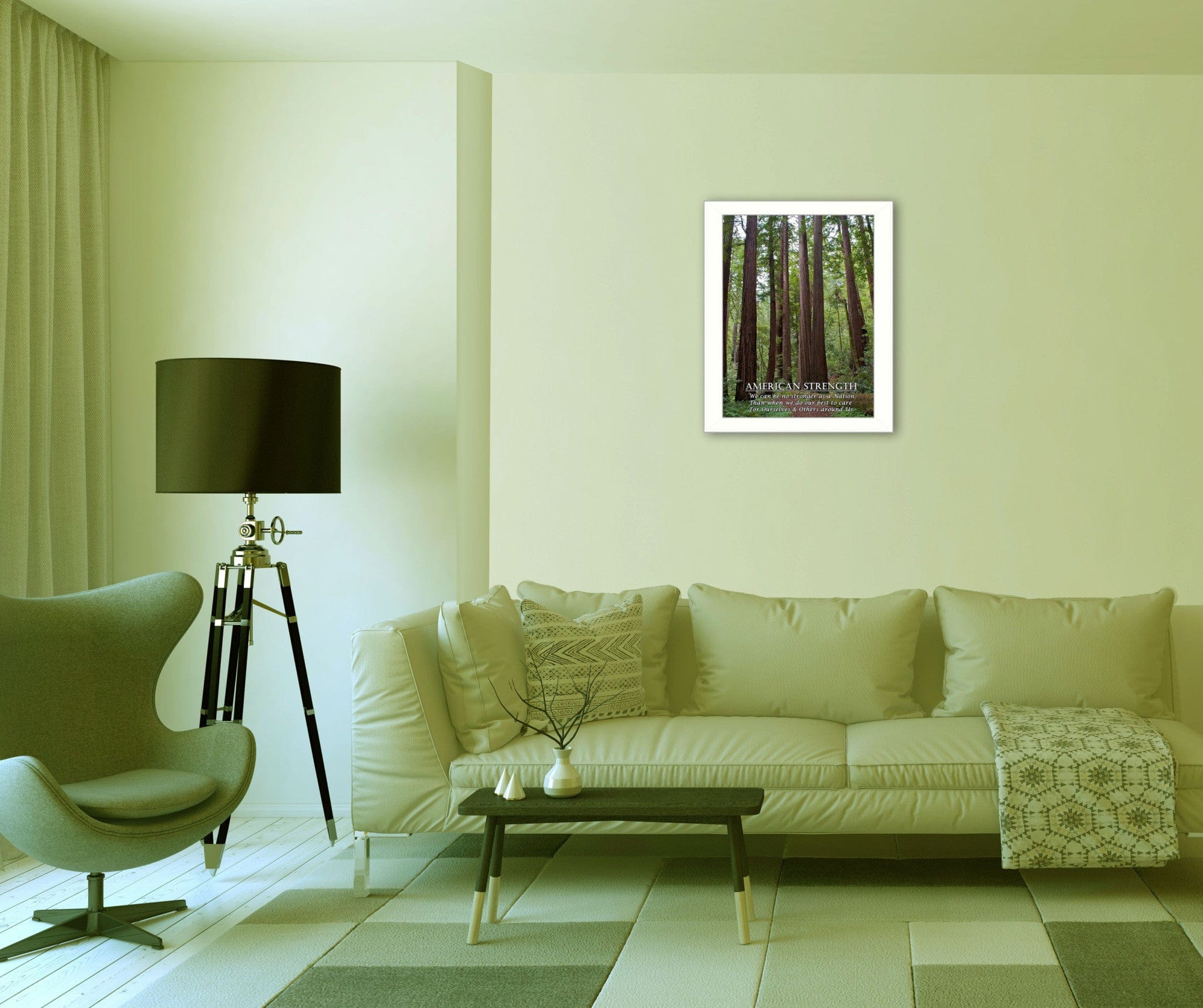 American Strength 4 White Framed Print Wall Art - Homeroots