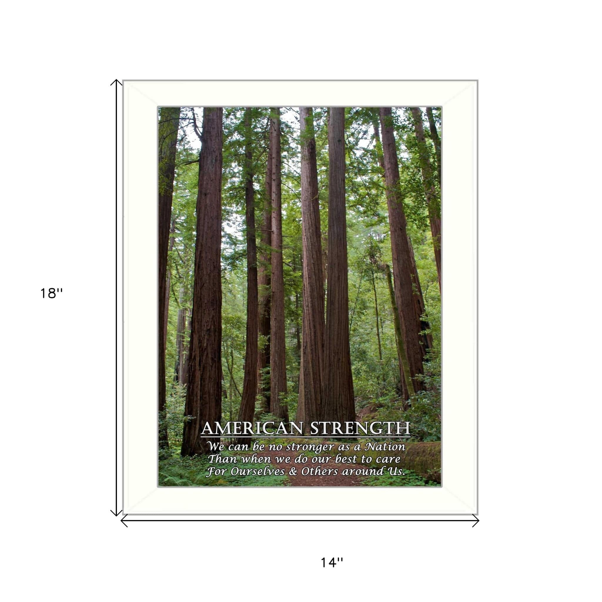 American Strength 4 White Framed Print Wall Art - Homeroots