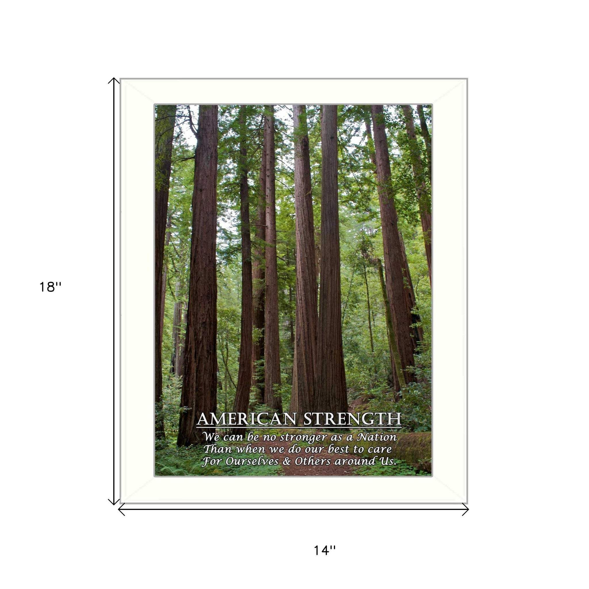 American Strength 4 White Framed Print Wall Art - Homeroots - Flyclothing LLC