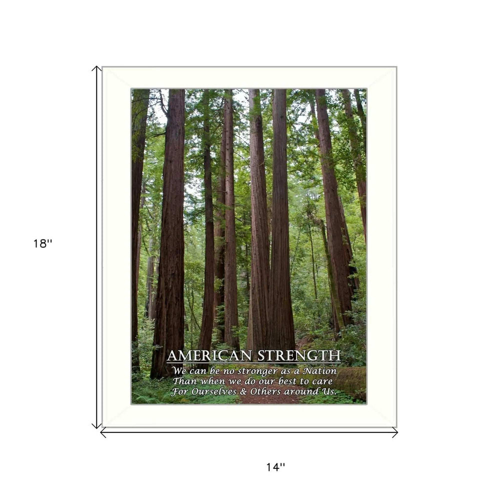 American Strength 4 White Framed Print Wall Art - Homeroots - Flyclothing LLC