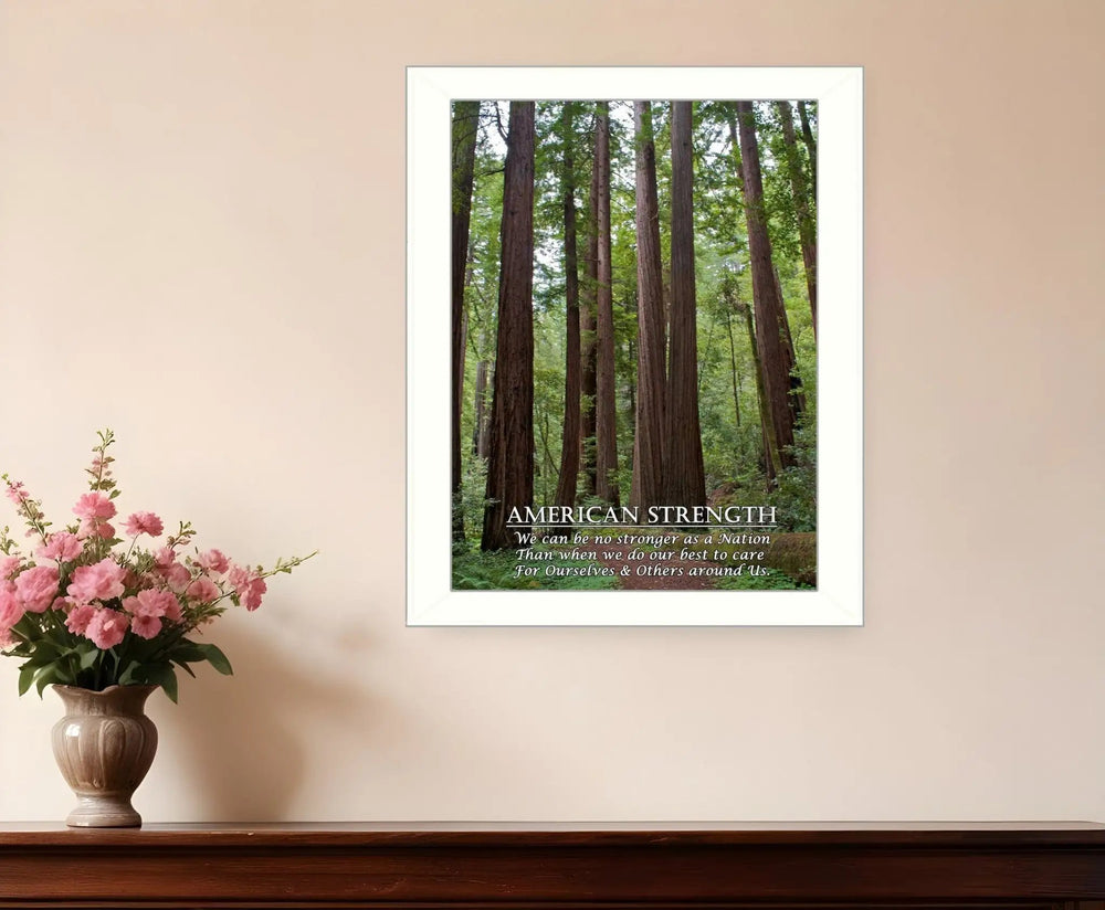 American Strength 4 White Framed Print Wall Art - Homeroots