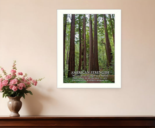 American Strength 4 White Framed Print Wall Art - Homeroots