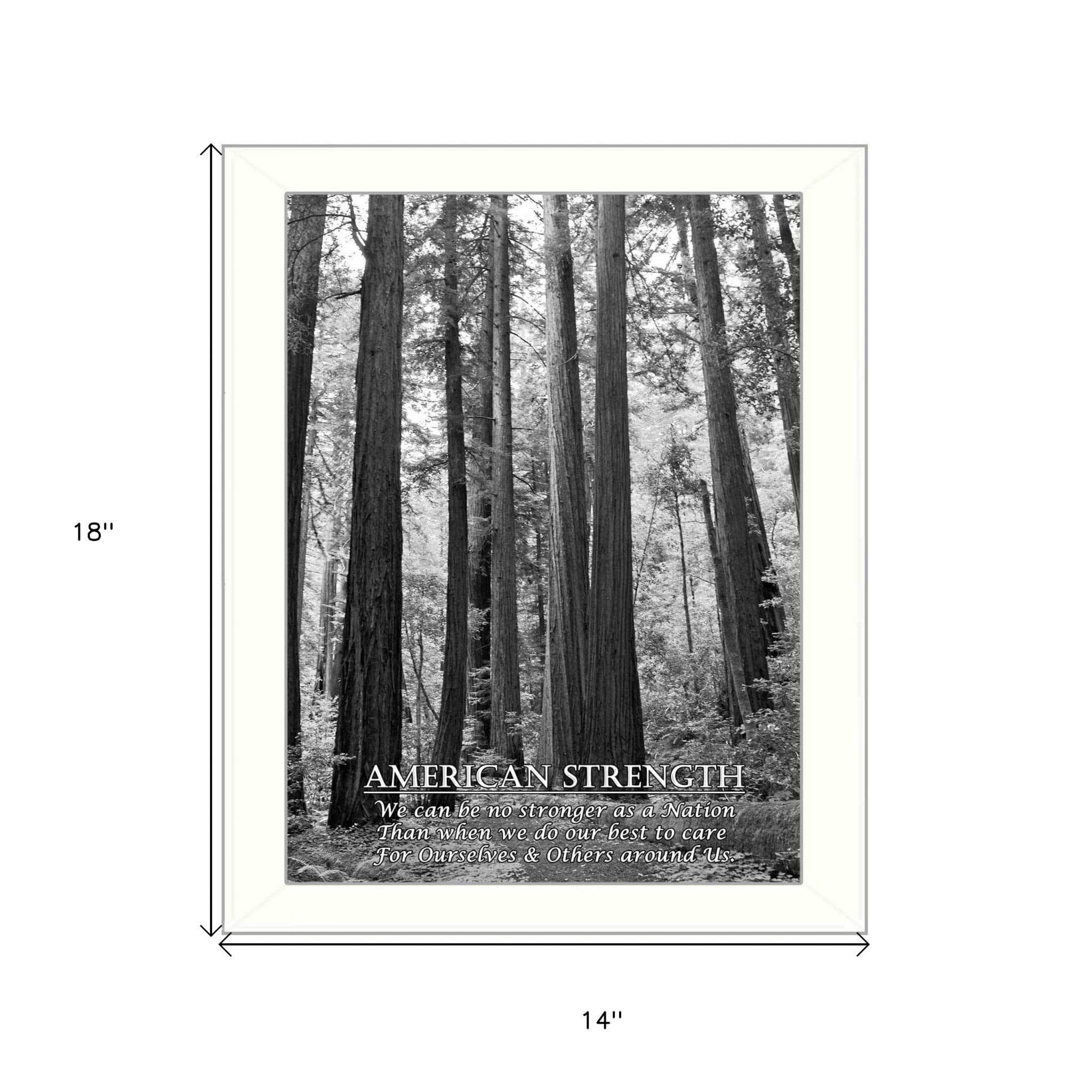 American Strength 6 White Framed Print Wall Art - Homeroots - Flyclothing LLC