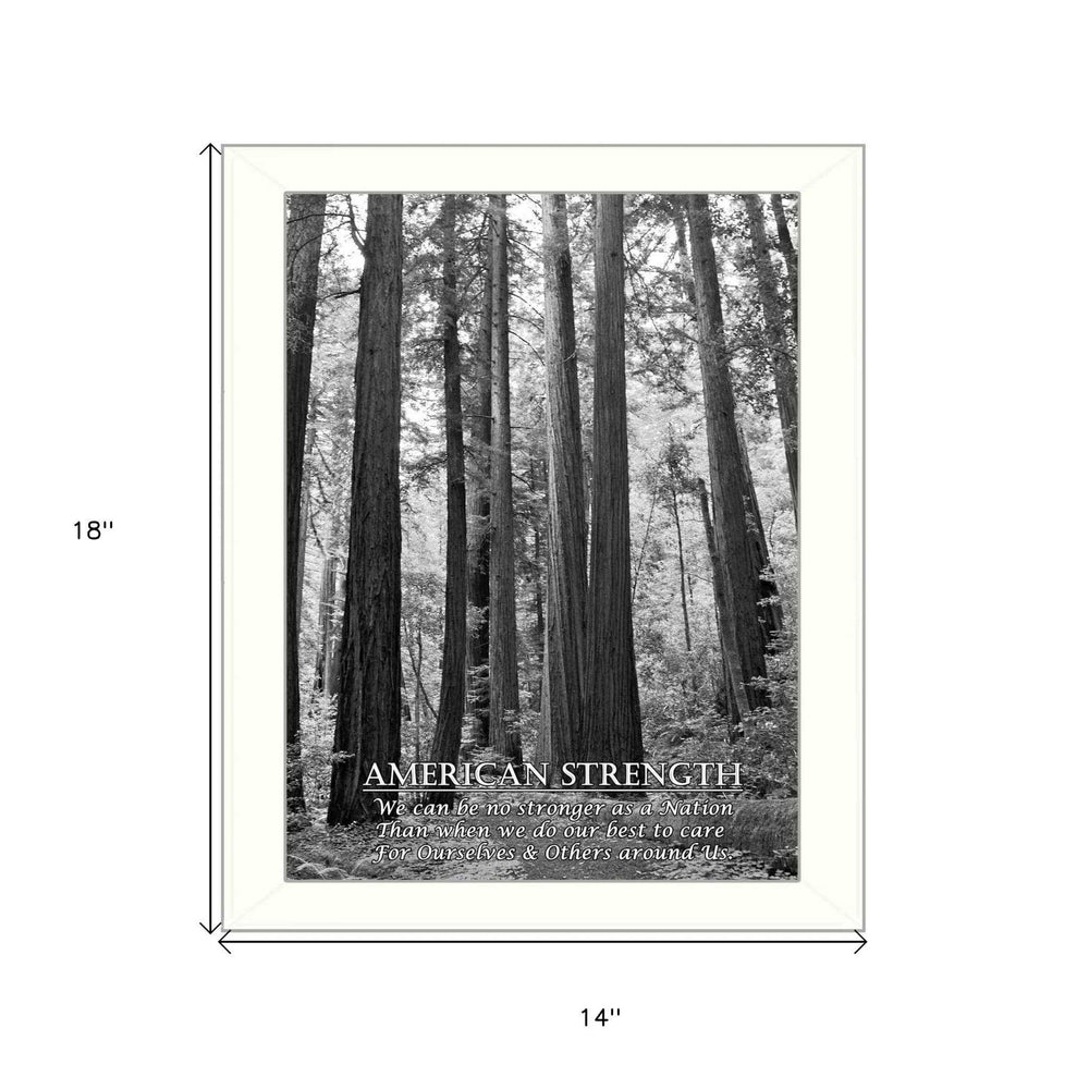 American Strength 6 White Framed Print Wall Art - Homeroots - Flyclothing LLC