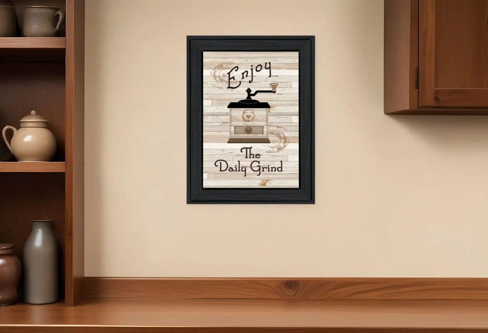 The Daily Grind 2 Black Framed Print Kitchen Wall Art - Homeroots