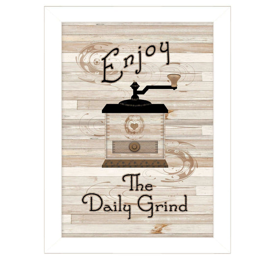 The Daily Grind 4 White Framed Print Kitchen Wall Art - Homeroots - Flyclothing LLC
