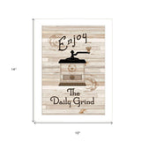 The Daily Grind 4 White Framed Print Kitchen Wall Art - Homeroots - Flyclothing LLC